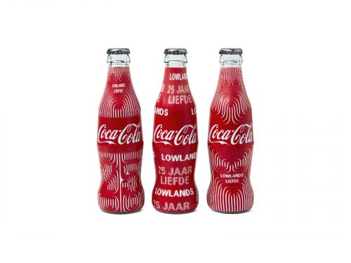 Full body sleeve op Coca-Cola flesjes