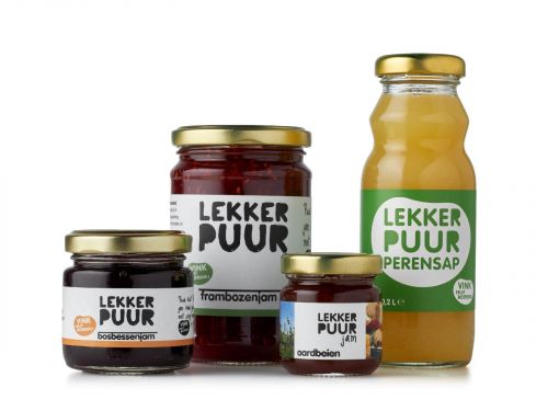 Label etiketten op verschillende potten