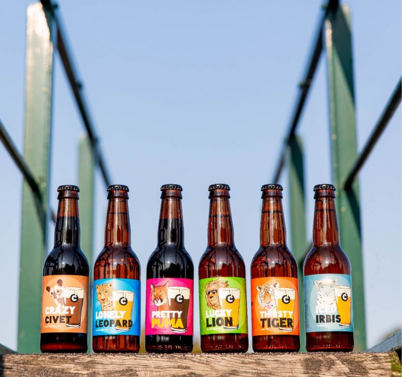 Bier labels ontwerp van brouwerij Cattus