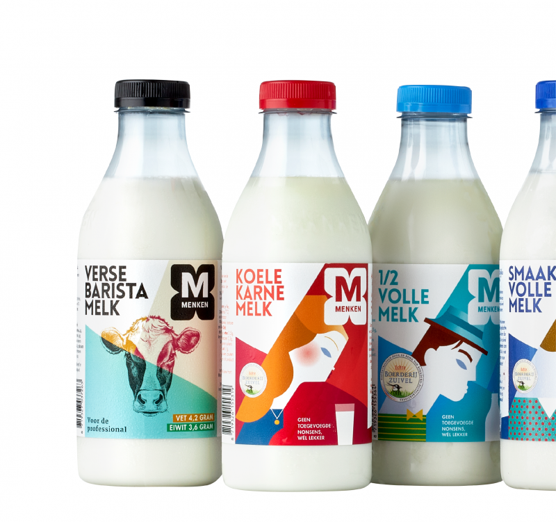 Etiketten voor melkproducten