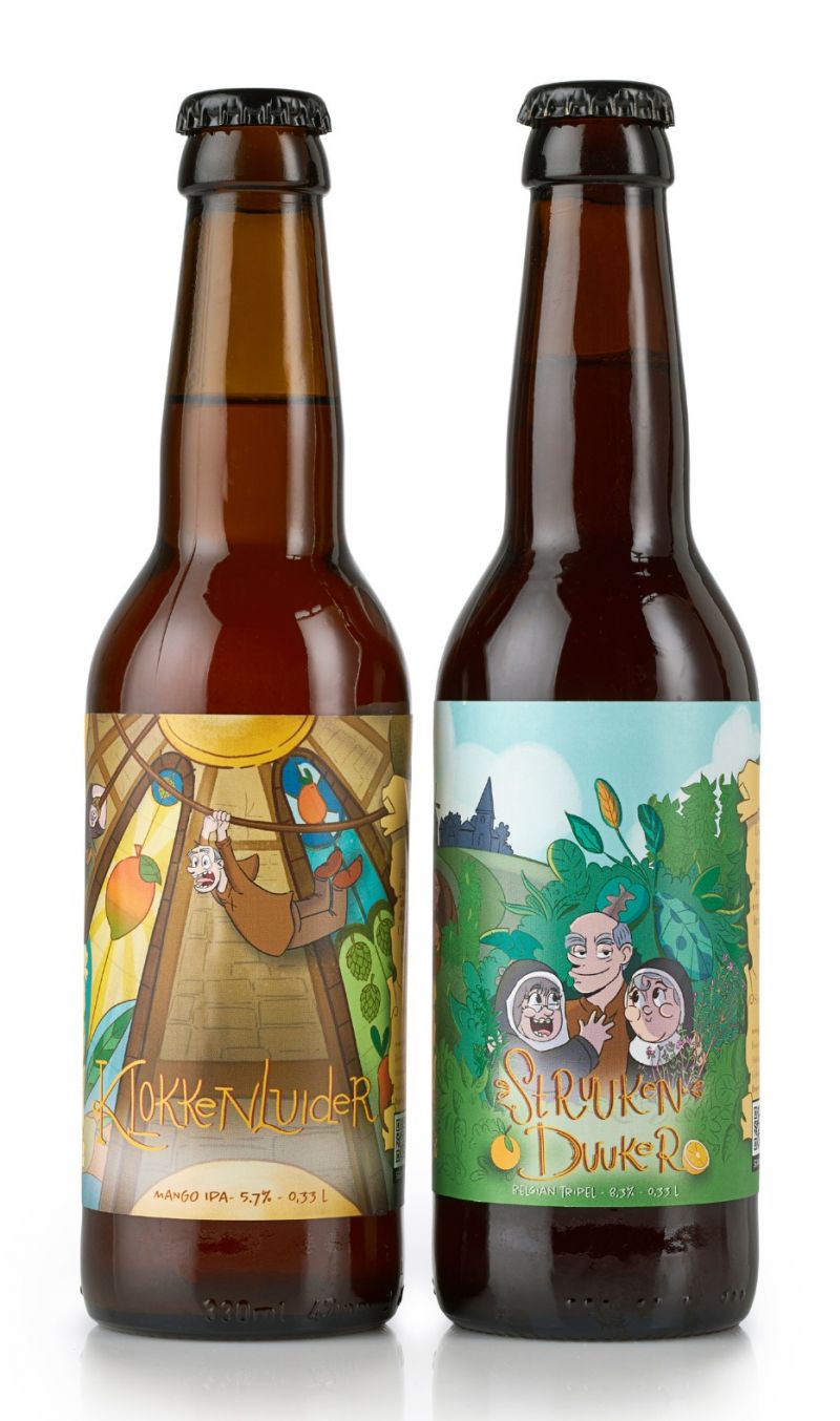 bierflesjes met etiket